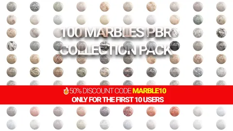 100 Marble PBR Textures - Blender textures & materials