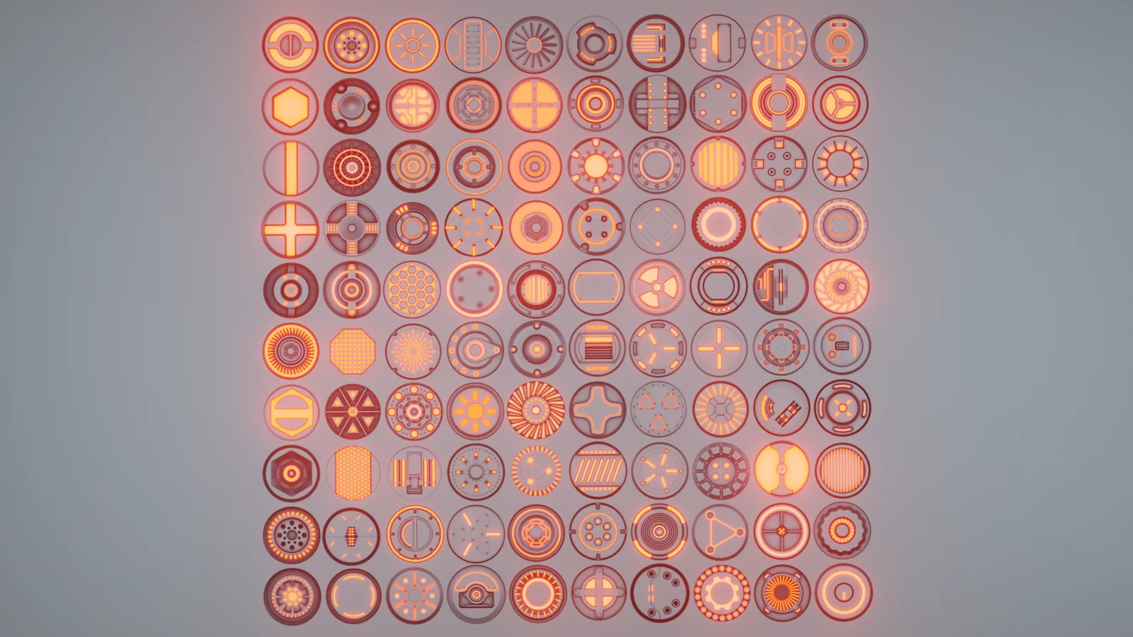100 Sci-Fi Round Emissive Decals screenshot 5