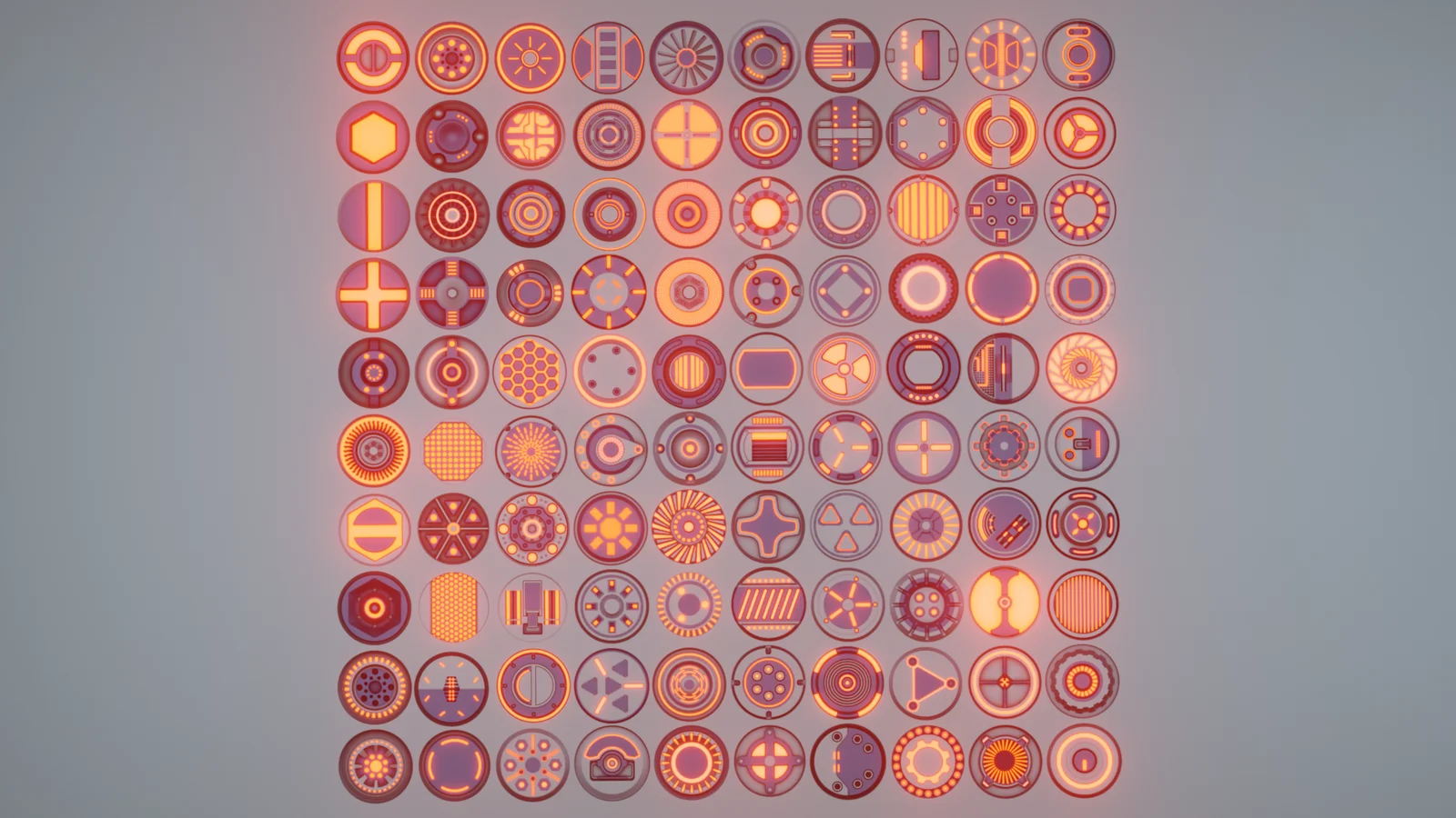 100 Sci-Fi Round Emissive Decals screenshot 6