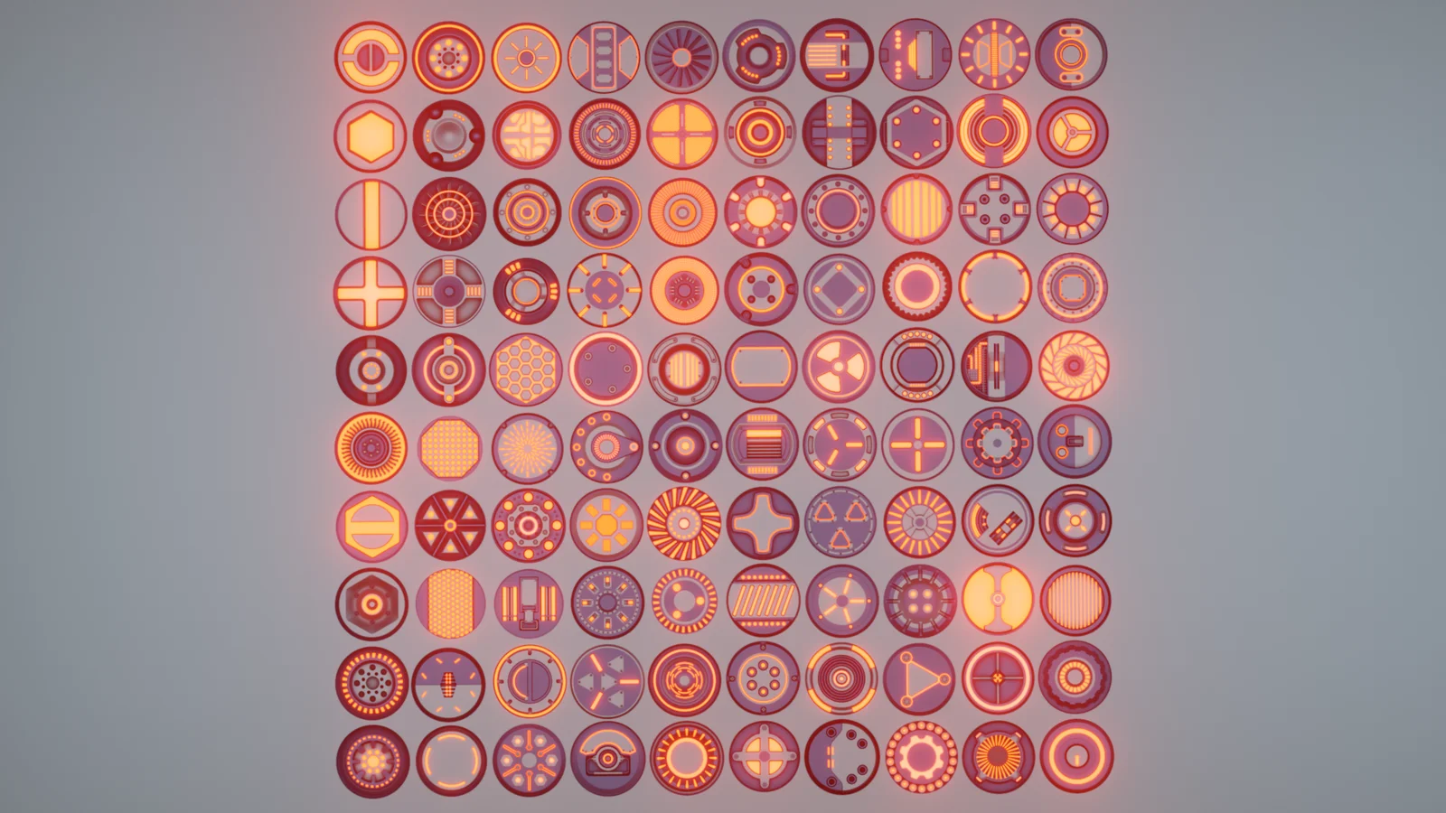 100 Sci-Fi Round Emissive Decals screenshot 7