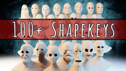 100+ Shape Keys - Blender 3d models