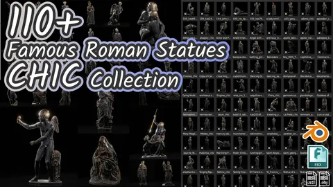 110+ Famous Roman Statues - Blender 3d models