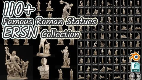 Famous Roman Statues ERSN Collection - Blender 3d models