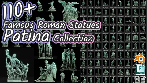 Famous Roman Statues Patina Collection - Blender 3d models