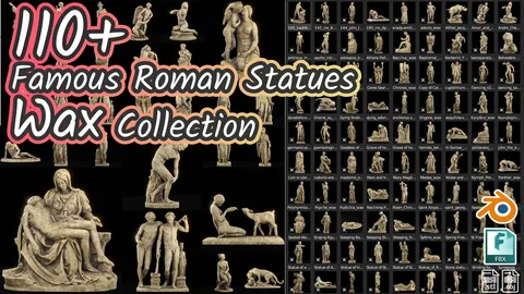 Famous Roman Statues Wax Collection - Blender 3d models