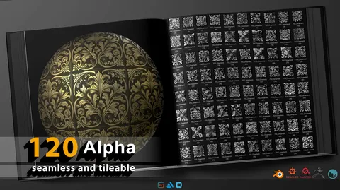 120 Alpha Ornaments - Blender sculpting brushes