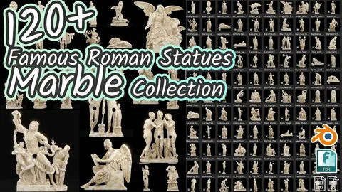 Famous Roman Statues Collection - Blender 3d models