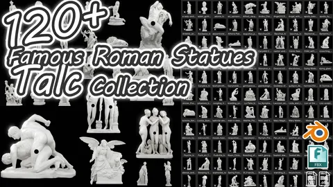 Roman Statues Talc Collection - Blender 3d models