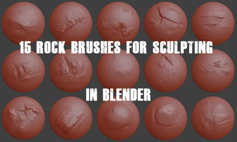 15 Rock Brushes - Blender sculpting brushes