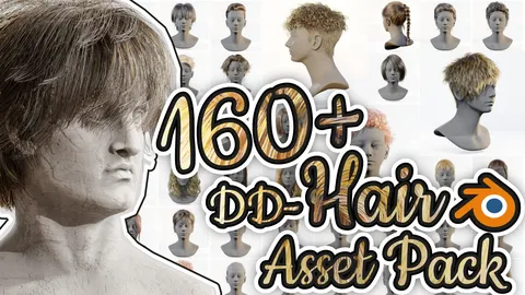 DD-Hair Asset Pack - Blender 3d models