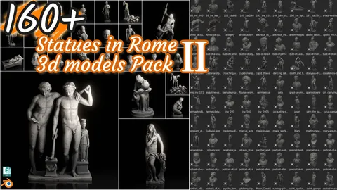 Famous Statues In Rome Pack II - Blender 3d models