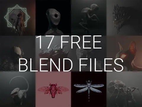 17 Sculpted Models - Blender 3d models