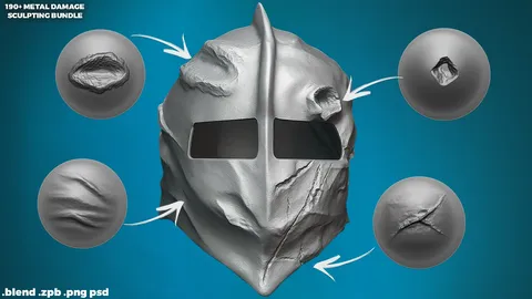 Metal Damage Brushes - Blender sculpting brushes