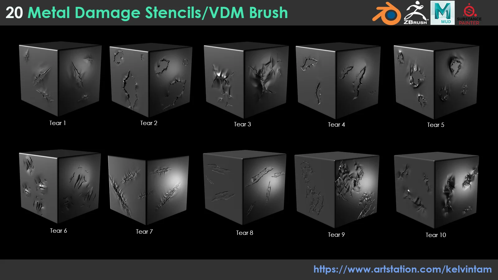 Metal Damage Brushes Pack 1 screenshot 2
