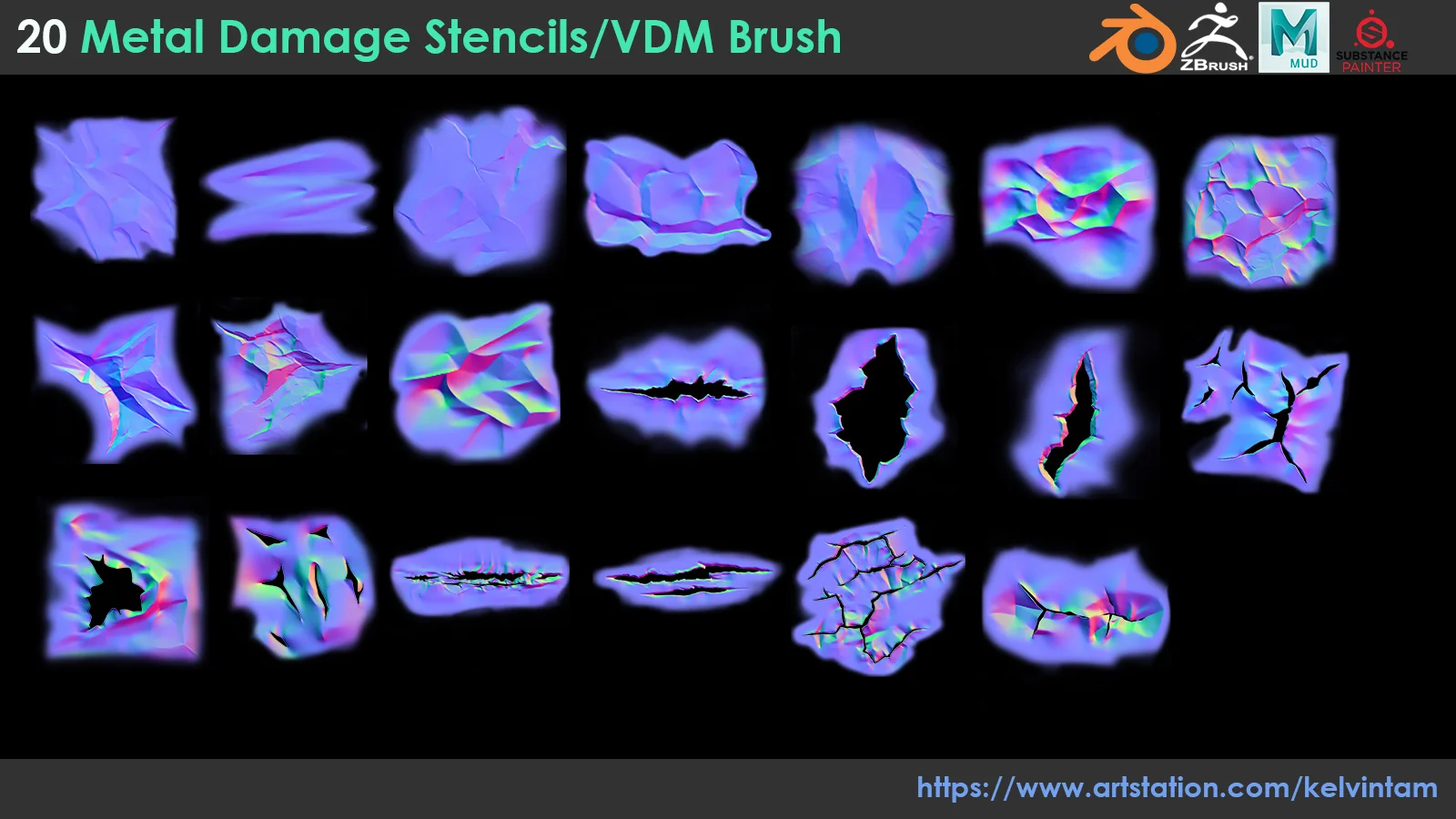 Metal Damage Brushes Pack 1 screenshot 6