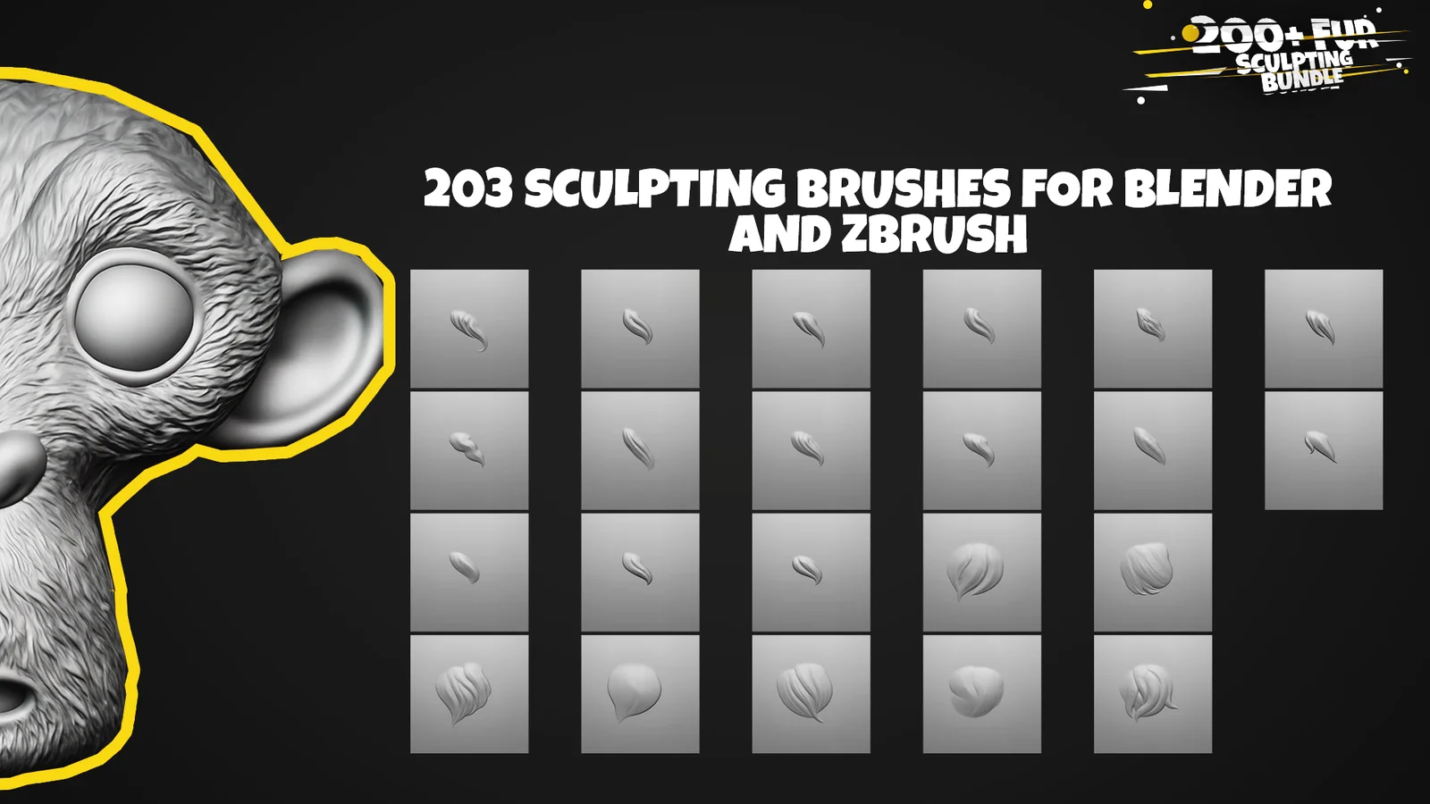 200+ Fur Sculpting Brushes screenshot 3