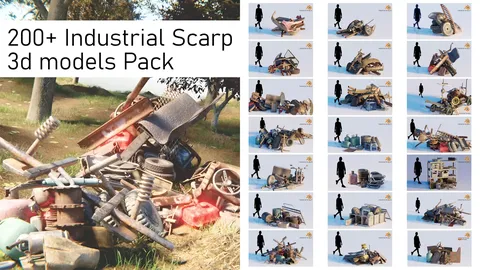 Industrial Debris Scrap Pack - Blender 3d models