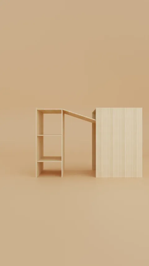 Folding Desk Workstation 2 - Blender 3d models