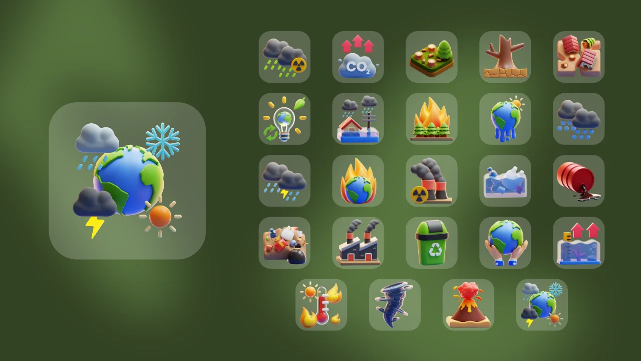 Climate Change 3D Icons screenshot 7