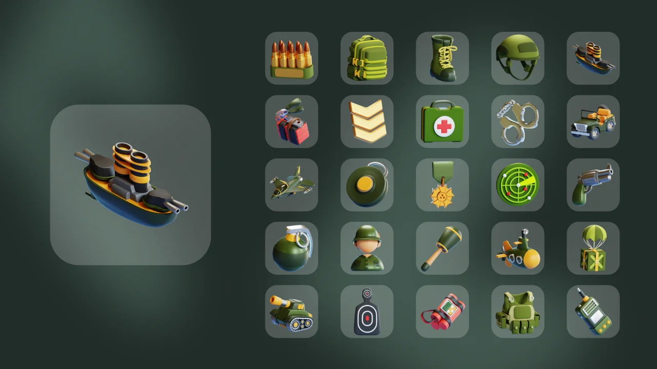 Army 3D Icons screenshot 7