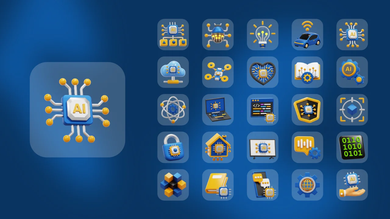 Artificial Intelligence 3D Icons screenshot 7