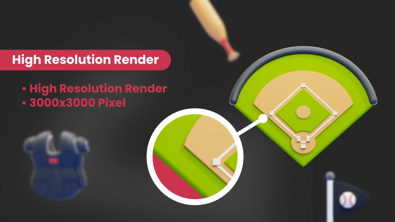 25 Baseball 3D Icons screenshot 3