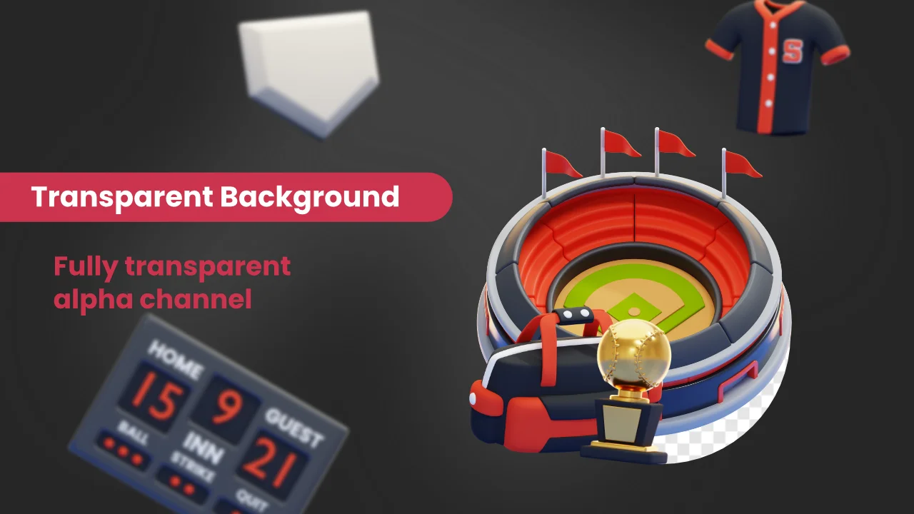 25 Baseball 3D Icons screenshot 4