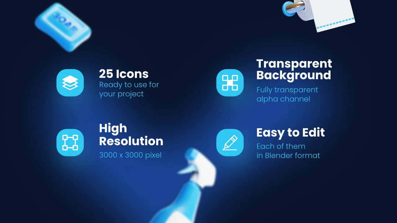 25 Bathroom 3D Icons screenshot 2