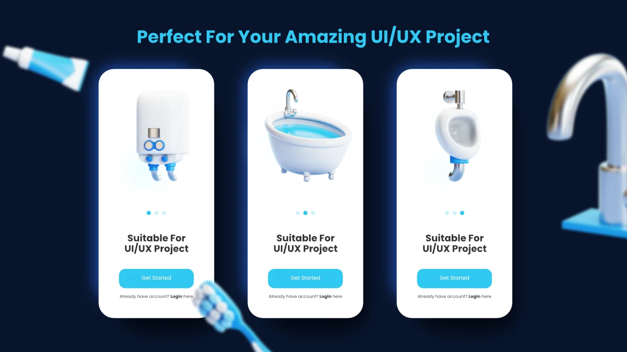 25 Bathroom 3D Icons screenshot 5