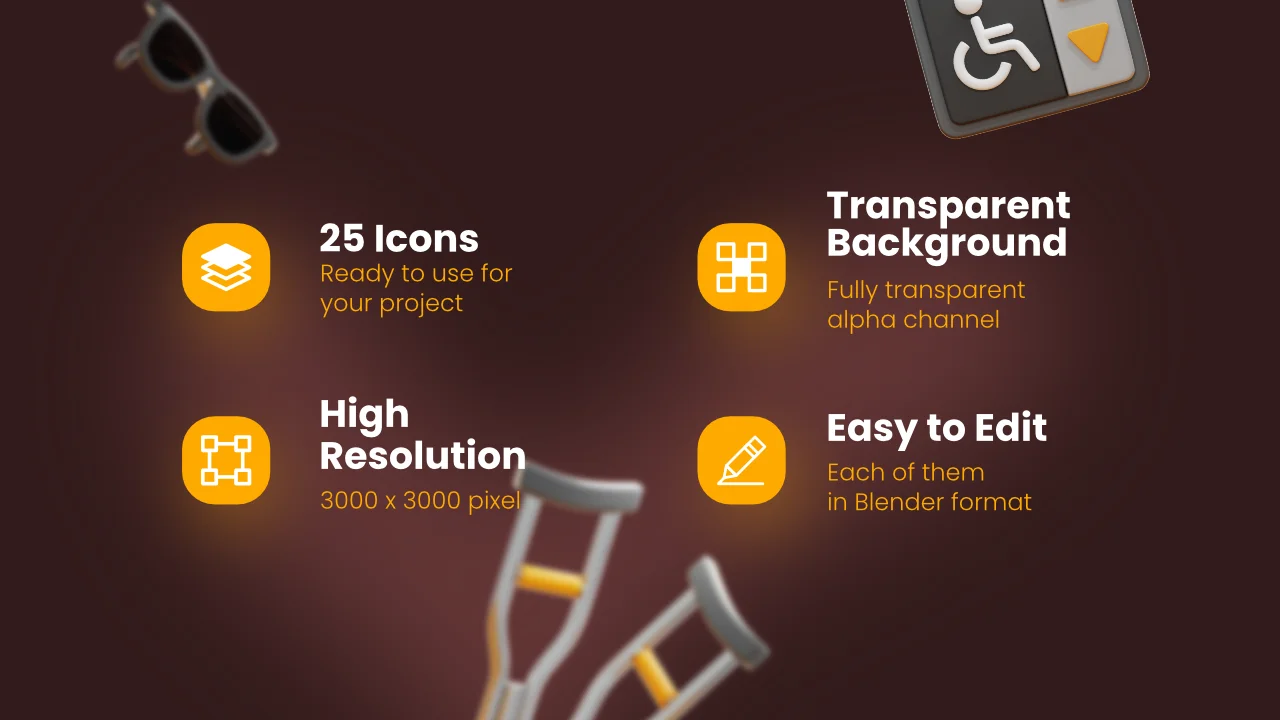 Difabel & Disability 3D Icons screenshot 2