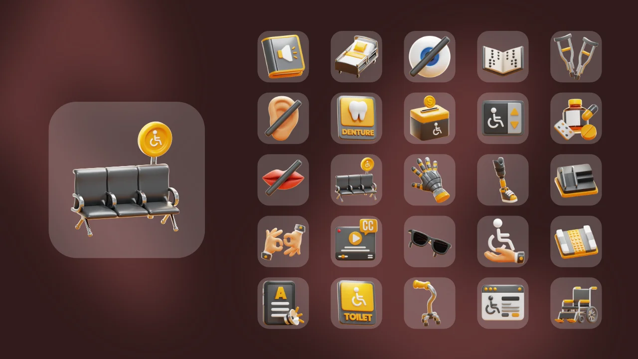 Difabel & Disability 3D Icons screenshot 7