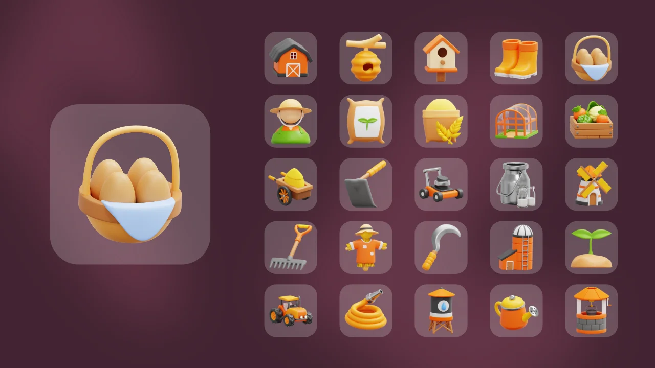 Farming & Agriculture 3D Icons screenshot 7