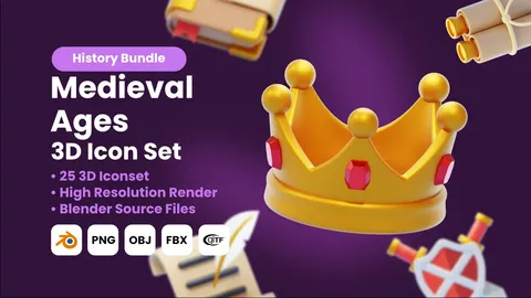 Medieval Ages 3D Icons - Blender 3d models