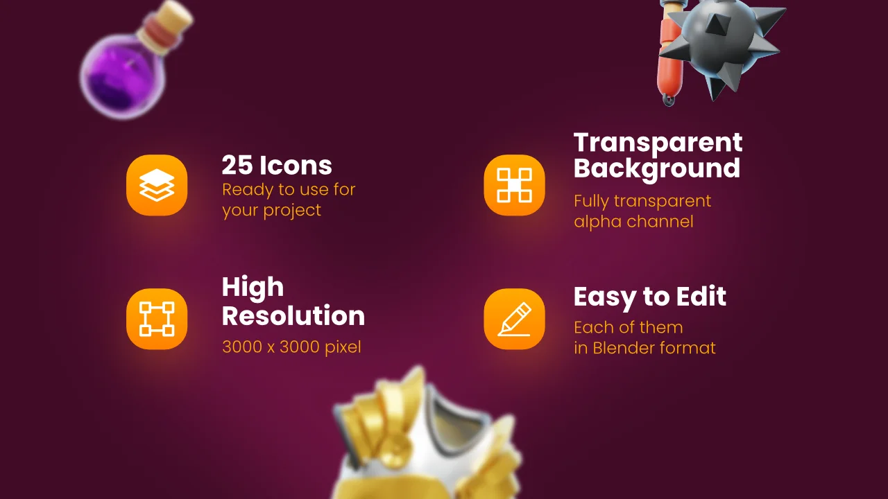 Medieval Weapon 3D Icons screenshot 2