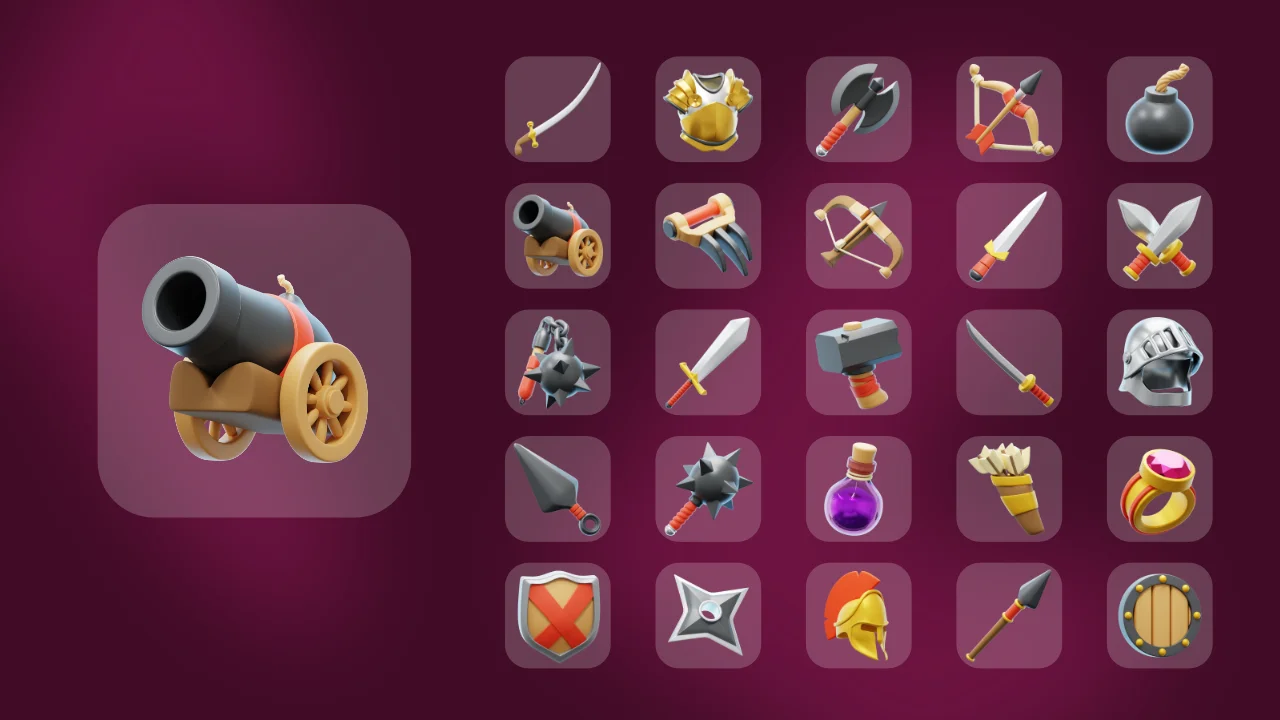 Medieval Weapon 3D Icons screenshot 7