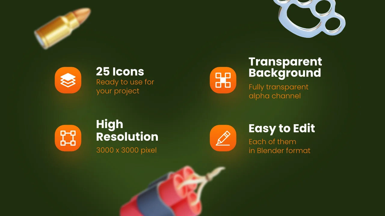 Military Weapons 3D Icons screenshot 2