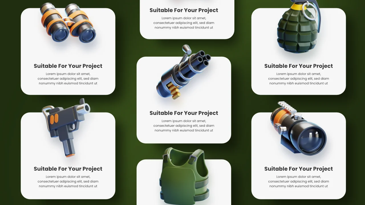 Military Weapons 3D Icons screenshot 6