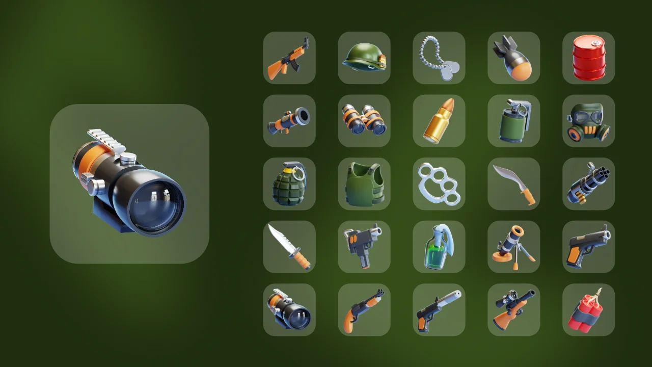 Military Weapons 3D Icons screenshot 7