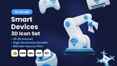 Smart Devices 3D Icons - Blender 3d models