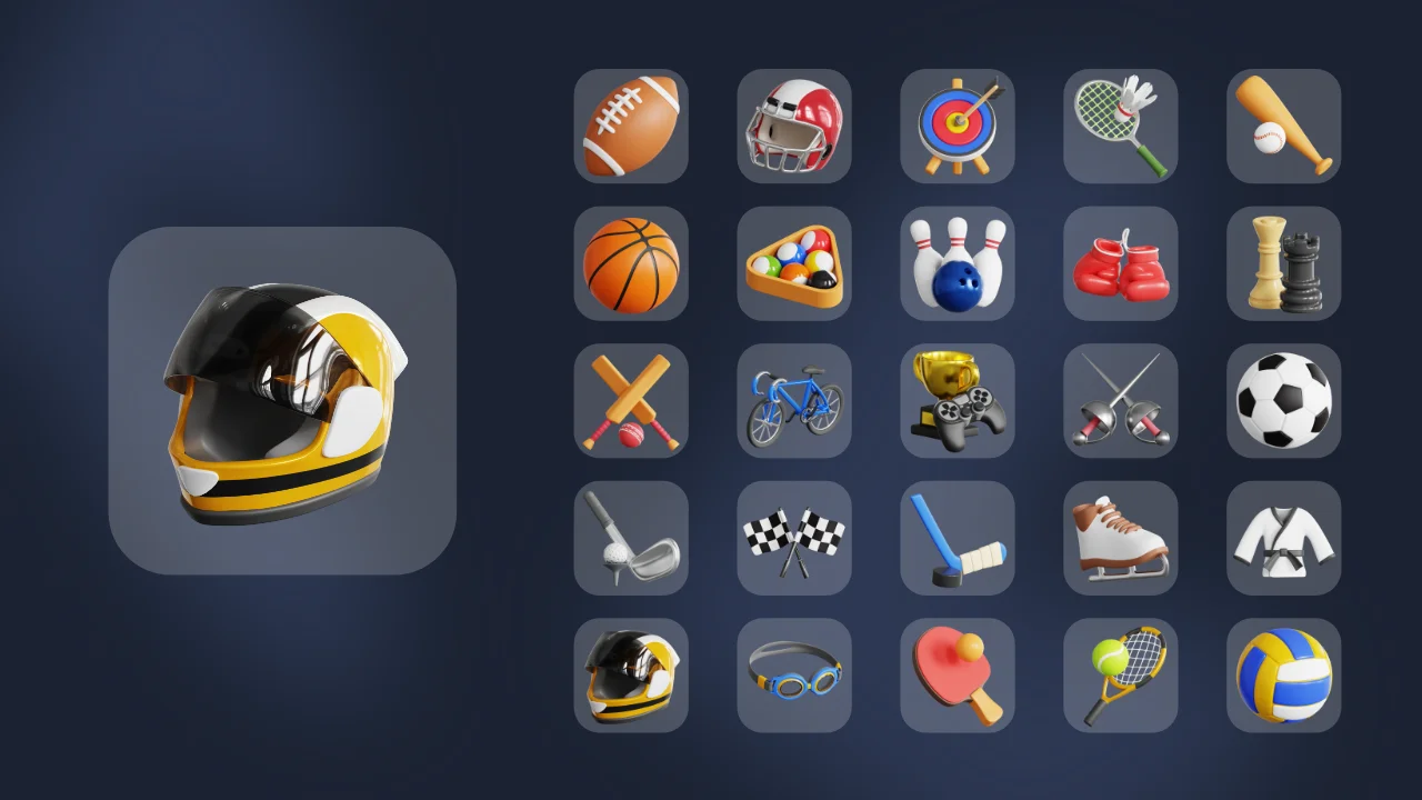 25 Sports 3D Icons screenshot 7