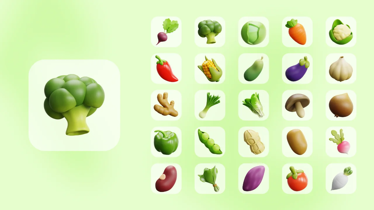 25 Vegetable 3D Icons screenshot 7