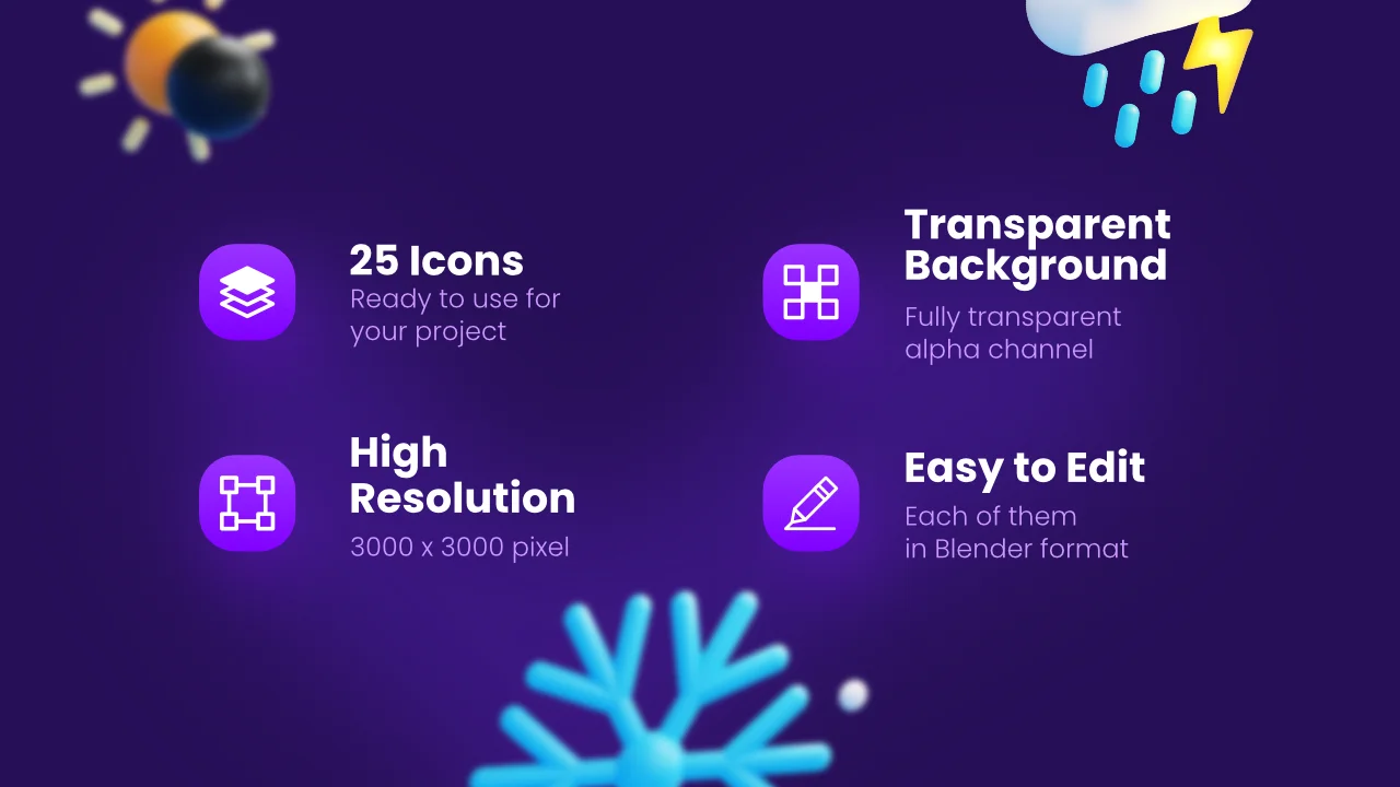25 Weather 3D Icons screenshot 2
