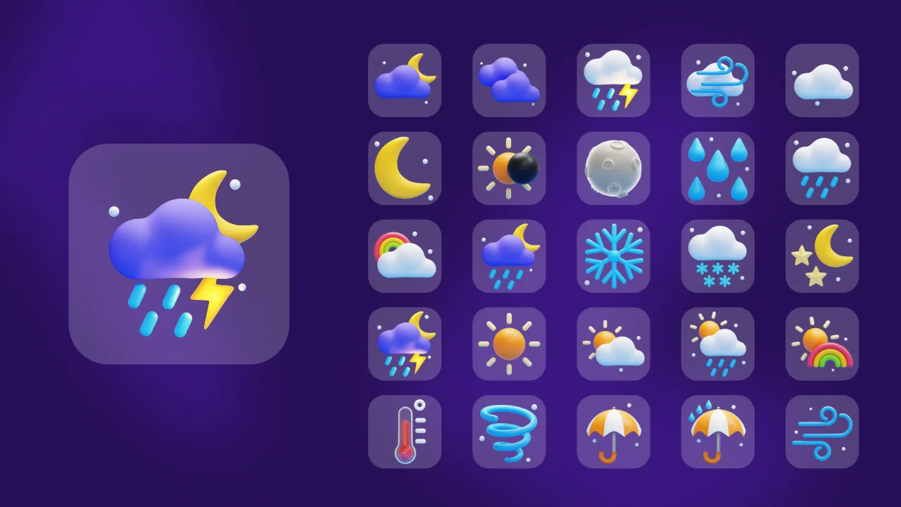 25 Weather 3D Icons screenshot 7