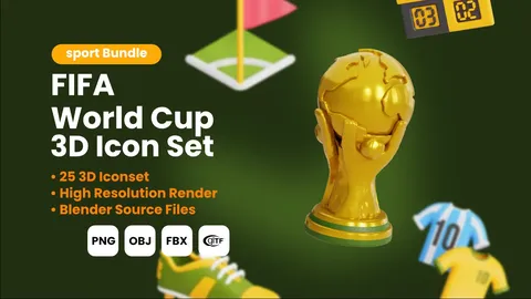 World Cup 3D Icons - Blender 3d models