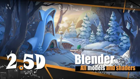 Winter Days 2.5D Scene - Blender scenes