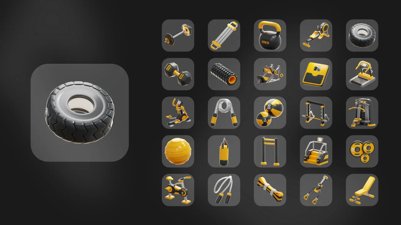 Gym & Fitness 3D Icons screenshot 7
