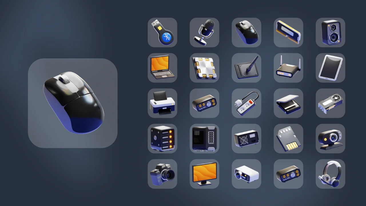 Computer & Peripherals 3D Icons screenshot 7