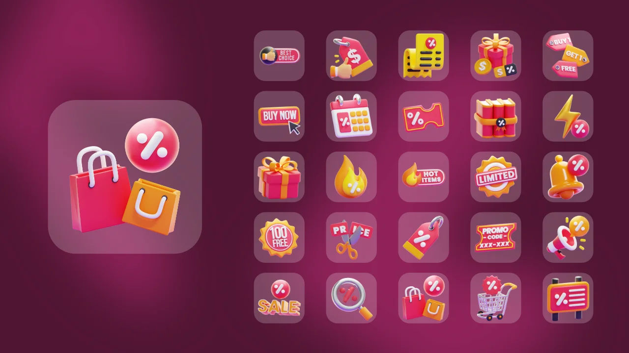 Discount & Offers 3D Icons screenshot 7