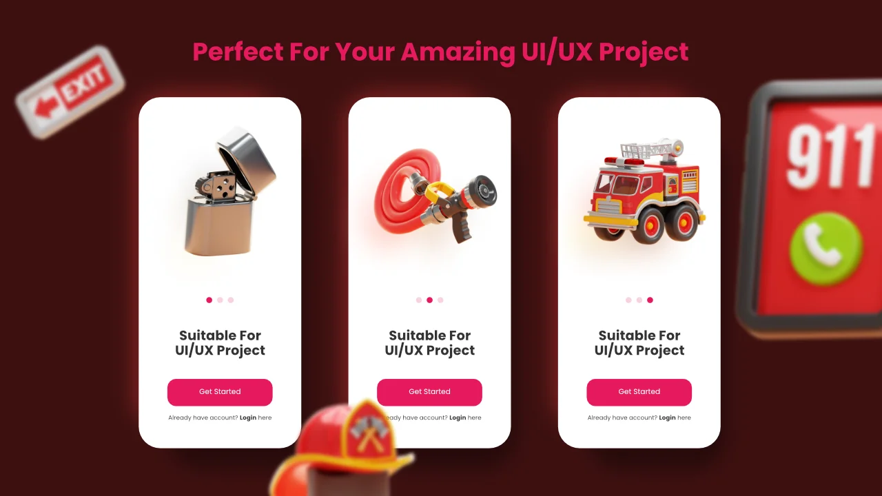 27 Fire Fighters 3D Icons screenshot 5