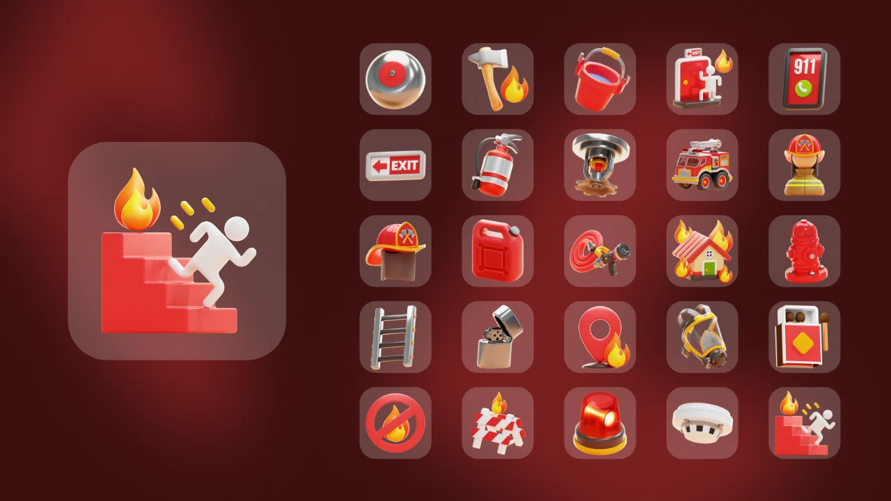 27 Fire Fighters 3D Icons screenshot 7